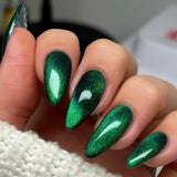 24pcs/Set Green Cat Eye Press-On Nails