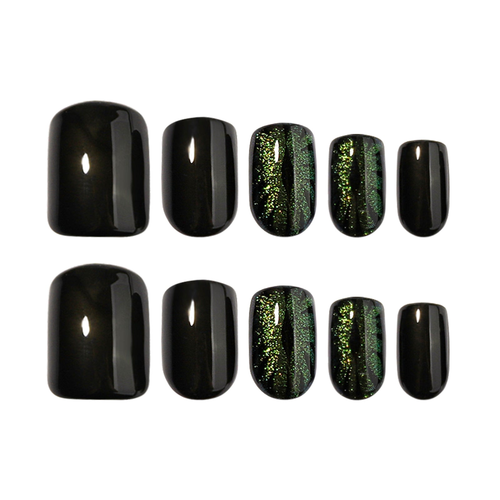 24pcs/Set Green Eye Cat Eye Press On Nails