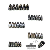 30pcs/Set Dark 3D Ghost Press On Nails