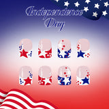 24pcs/Set French Tip Stars Press-On Nails