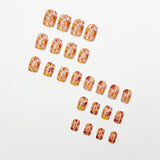 24pcs/Set Ombre Maple Leaves Press On Nails