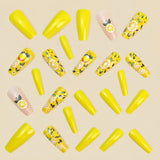 24pcs/Set Yellow Lemon Press-On Nails