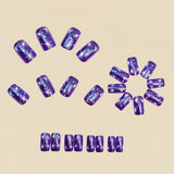 24pcs/Set Purple Christmas Press On Nails