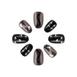 24pcs/Set Black & White Cat Paws Press On Nails