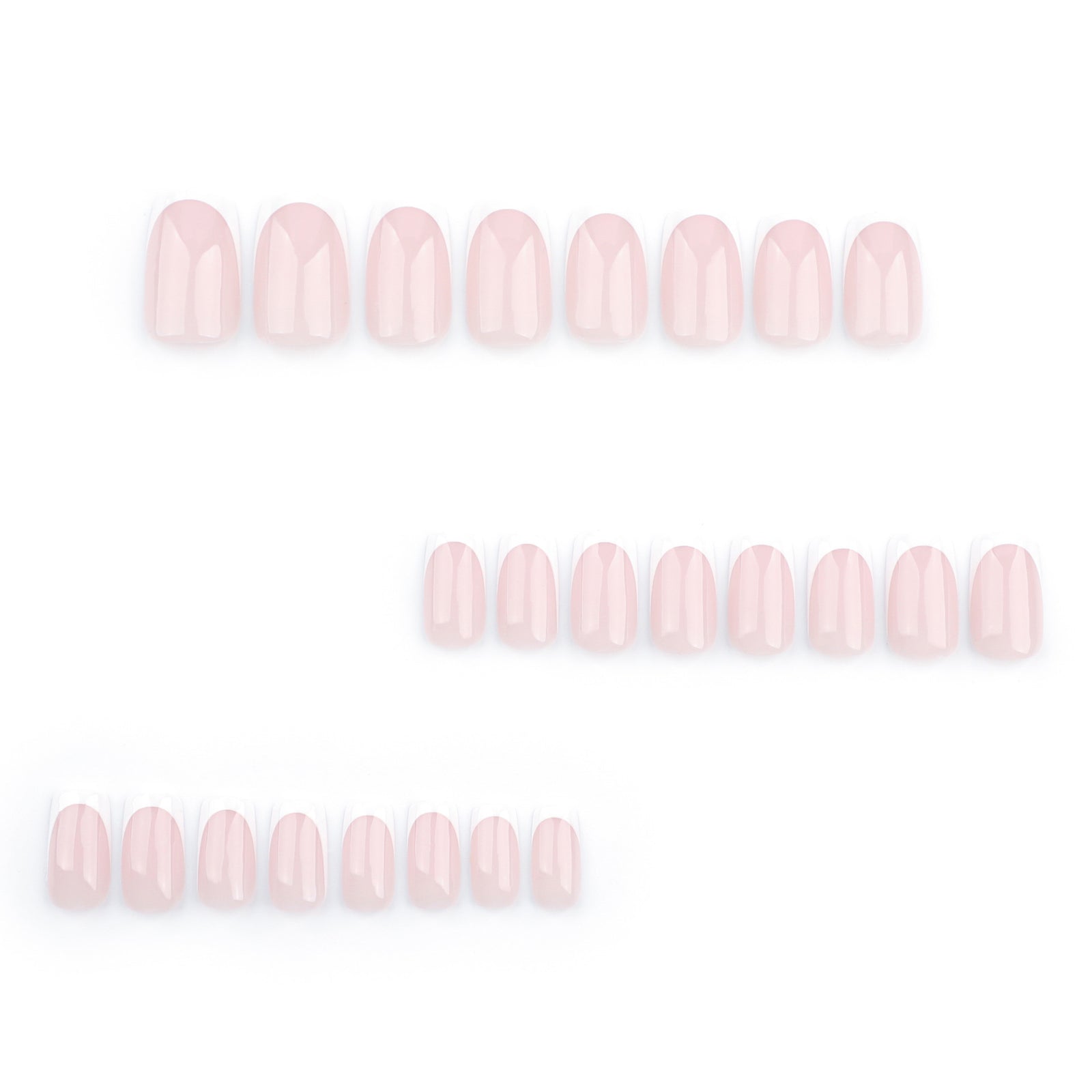 24pcs/Set Classic White French Tip Press-On Nails