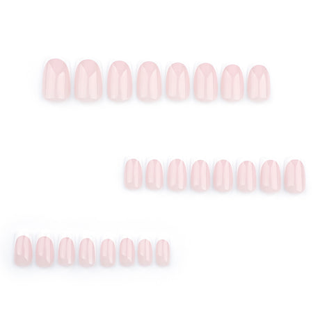 24pcs/Set Classic White French Tip Press-On Nails