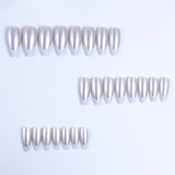 24pcs/Set Minimalist White French Press On Nails