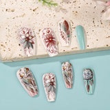 24pcs/Set Graceful Butterfly Blossoms Press-On Nails