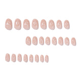 24pcs/Set Minimalist White Floral Press-On Nails