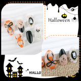 30pcs/Set White Ghost with Bow Press-On Nails