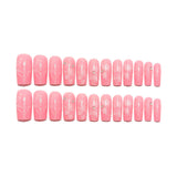 24pcs/Set Blurred Brown Floral French Tip Press-On Nails