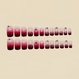 24pcs/Set ink Glitter Heart Press-On Nails