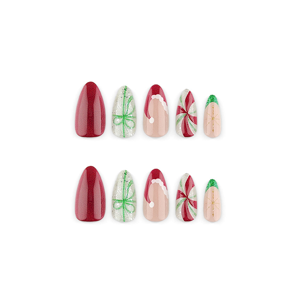 24pcs/Set 3D Candy Canes Press-On Nails