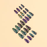 24pcs/Set Iridescent Aurora Butterfly Press-On Nails
