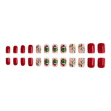24pcs/Set Grinch Tinsel & Christmas Lights Press On Nails