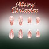 24pcs/Set White French Snowflake Press On Nails