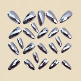 24pcs/Set Silver Diamond-Shaped Chrome Press-On Nails