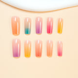 24pcs/Set Rainbow Ombre Press-On Nails