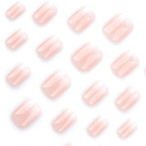 24pcs/Set Nude Pink & White Gradient Press-On Nails