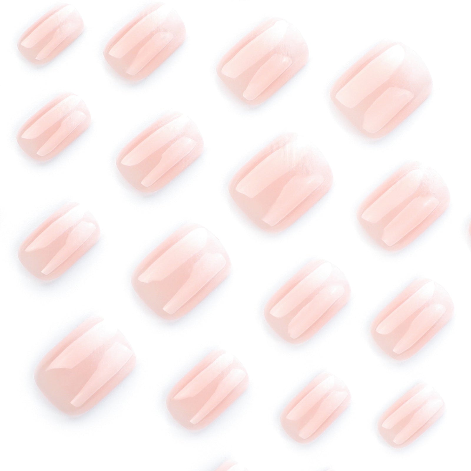 24pcs/Set Nude Pink & White Gradient Press-On Nails