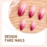 24pcs/Set Pink Ombre Press-On Nails