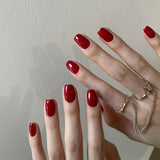 24pcs/Set Autumn-Winter Vintage Orange-Red Press-On Nails