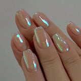 24pcs/Set Aurora Chrome Press-On Nails