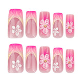 24pcs/Set 3D Floral French Press-On Nails