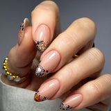 24pcs/Set Ghost Skull & Pumpkin French Press On Nails
