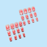 24pcs/Set Chrome French Cat Eye Press-On Nails