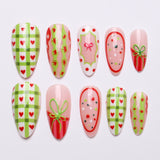 24pcs/Set Red Polka Dot Press-On Nails