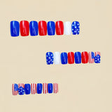 24pcs/Set Stars and Stripes American Flag Press-On Nails