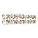 24pcs/Set Ombre Butterfly and Grass Press-On Nails