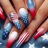 24pcs/Set Flag Stripes Press-On Nails