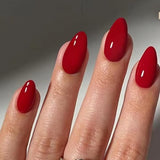 24pcs/Set Solid Red Press-On Nails