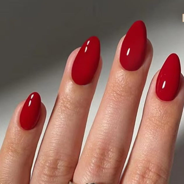 24pcs/Set Solid Red Press-On Nails
