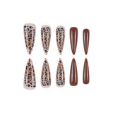 24pcs/Set Maillard Leopard Print Press On Nails