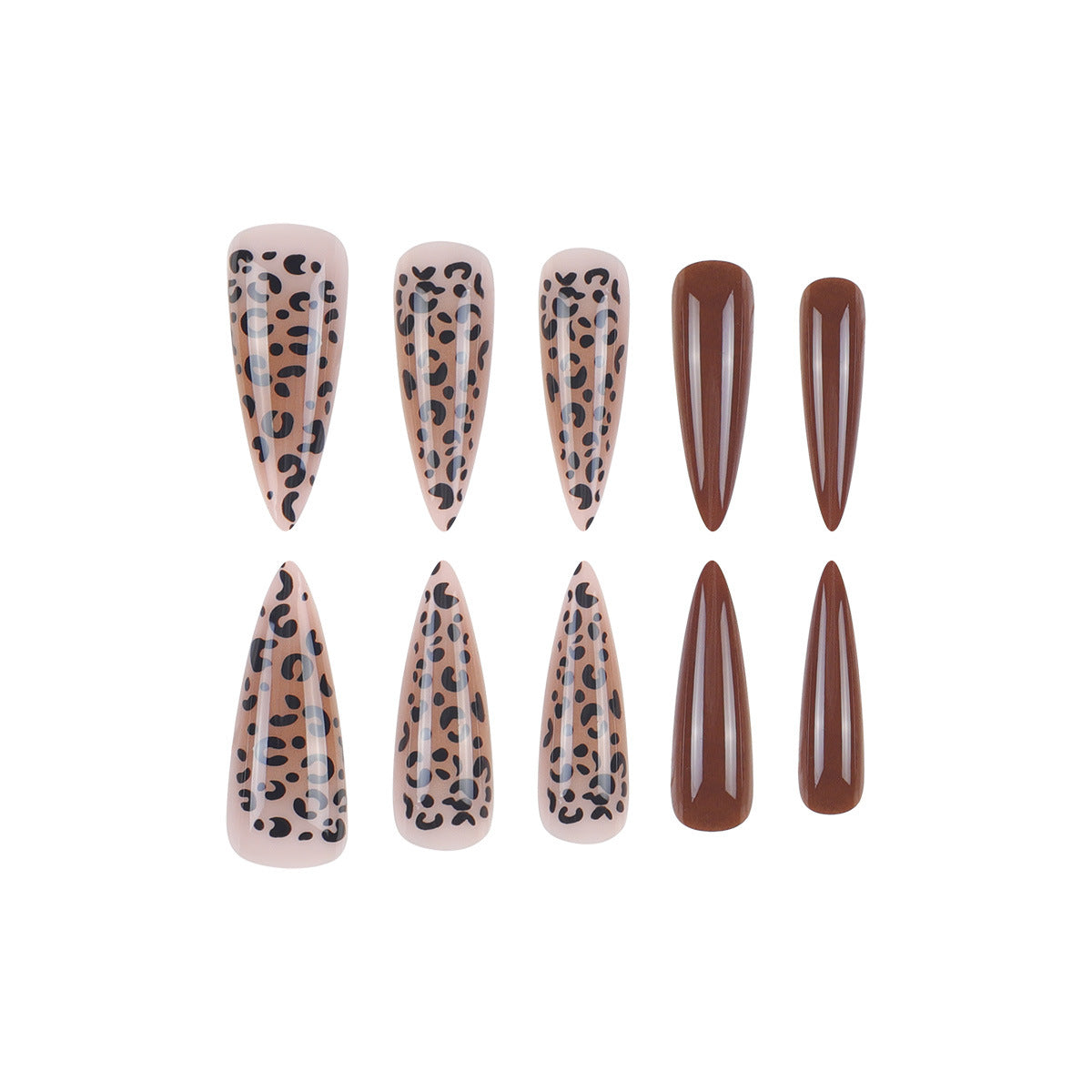24pcs/Set Maillard Leopard Print Press On Nails