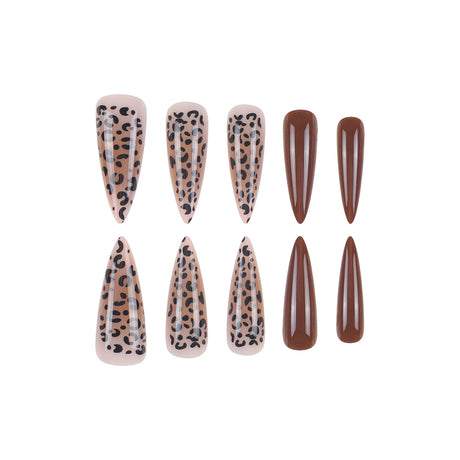 24pcs/Set Maillard Leopard Print Press On Nails
