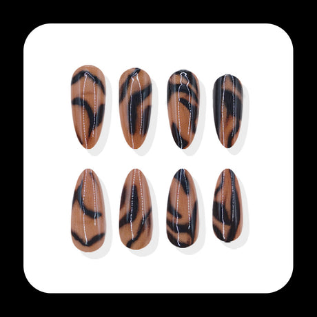 24pcs/Set Brown Ombre Press On Nails