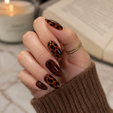 24pcs/Set Amber Tortoiseshell Leopard Print Press On Nails
