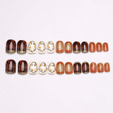 24pcs/Set Ghost Gold Spider Web Press On Nails