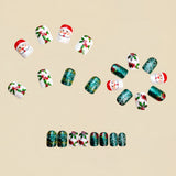 24pcs/Set Santa Claus & Holly Berries Press On Nails