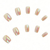 24pcs/Set Aurora Chrome Press-On Nails