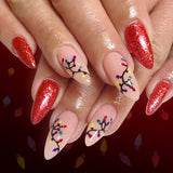 24pcs/Set Colorful String Lights Press On Nails