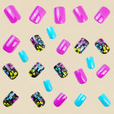 24pcs/Set Soft Pink Floral Nails Press-On Nails