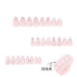 24pcs/Set 3D Floral Press On Nails