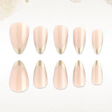 24pcs/Set Golden French Tips Press-On Nails