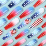 24pcs/Set Flag Stripes Press-On Nails