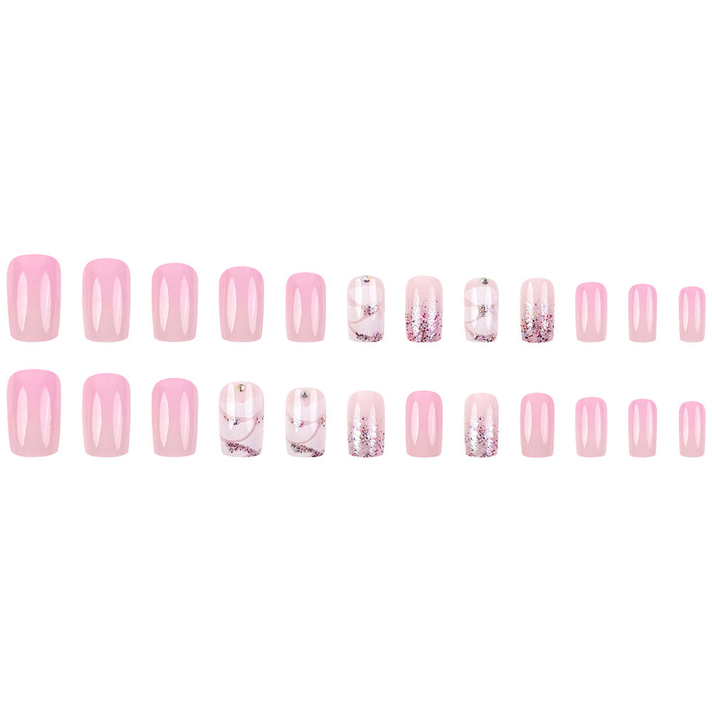 24pcs/Set Pink Sakura Ombre Press-On Nails